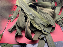 Load image into Gallery viewer, Dealer&#39;s Lot - 23 x British Army Long &amp; Short Green Zips. New &amp; unused.
