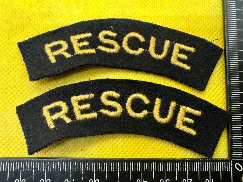 Original WW2 British Home Front Civil Defence Rescue Shoulder Titles
