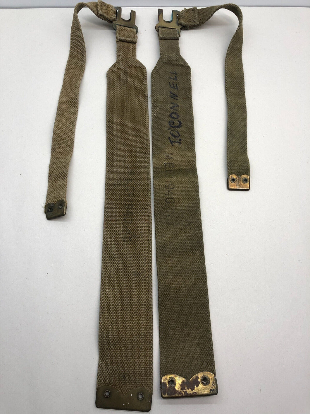 Original WW2 British Army 37 Pattern L Straps Pair - Wartime Dated