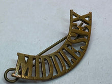 Load image into Gallery viewer, Original British Army WW1 MIDDLESEX REGIMENT Shoulder Title
