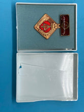 Load image into Gallery viewer, Genuine East German DDR Collective Socialist Work Labor Badge White Box
