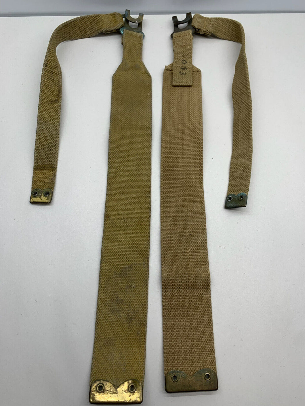 Original WW2 British Army 37 Pattern L Straps Pair - Wartime Dated