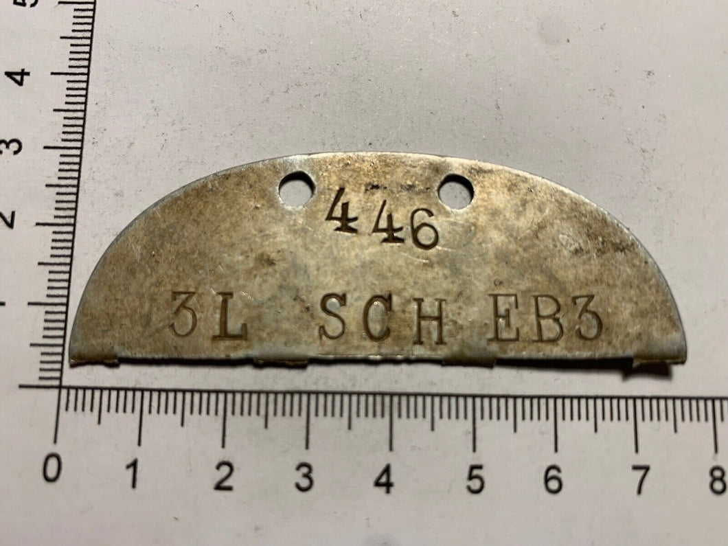 Original WW2 German Army Dog Tag - Marked - 3L SCH EB3