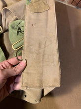 Load image into Gallery viewer, Original WW2 British Army Indian Made Soldiers Gas Mask Bag &amp; Strap - 1943 Dated
