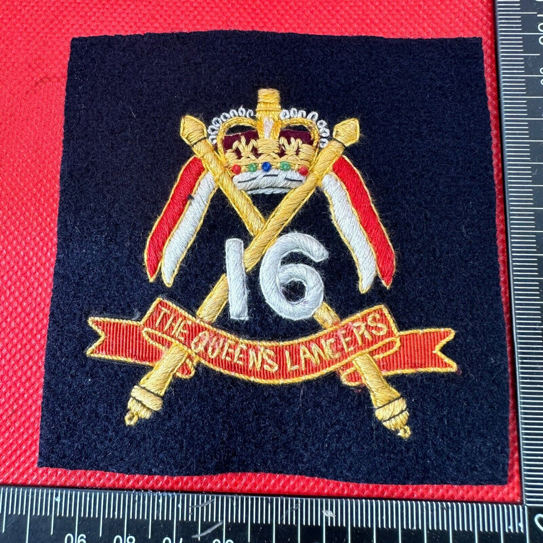 British Army 16th The Queen's Lancers Regiment Embroidered Blazer Badge