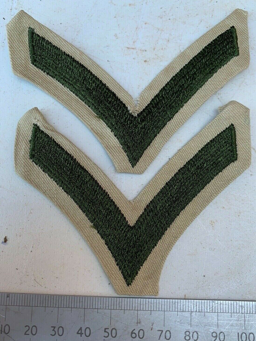 Pair of USMC United States Marine Corps Army Rank Chevrons - Private First Class