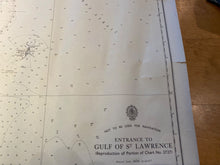 Load image into Gallery viewer, WW2 British 1952 Dated ADMIRALTY EDITION map of THE GULF OF ST. LAWRENCE.
