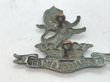 Load image into Gallery viewer, A clean British Army 7th Dragoon Guards white metal cap badge with slider - B31
