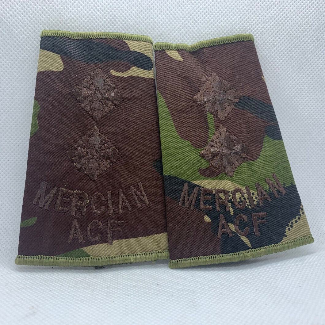 Mercian ACF DPM Rank Slides / Epaulette Pair Genuine British Army - NEW