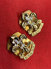 Load image into Gallery viewer, Original Pair of British Army Kings&#39; Liverpool Regiment Collar Badges

