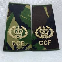 Load image into Gallery viewer, CCF DPM Camo Rank Slides / Epaulette Pair Genuine British Army - NEW
