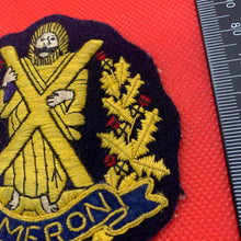 Load image into Gallery viewer, British Army Cameron Highlanders Regiment Embroidered Blazer Badge
