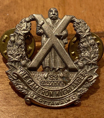 WW2 Onwards Canadian Army The Cameron Highlanders of Ottawa collar badge - The Militaria Shop