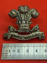 Load image into Gallery viewer, Original WW1 British Army 10th Royal Hussars Regiment Cap / Belt Badge
