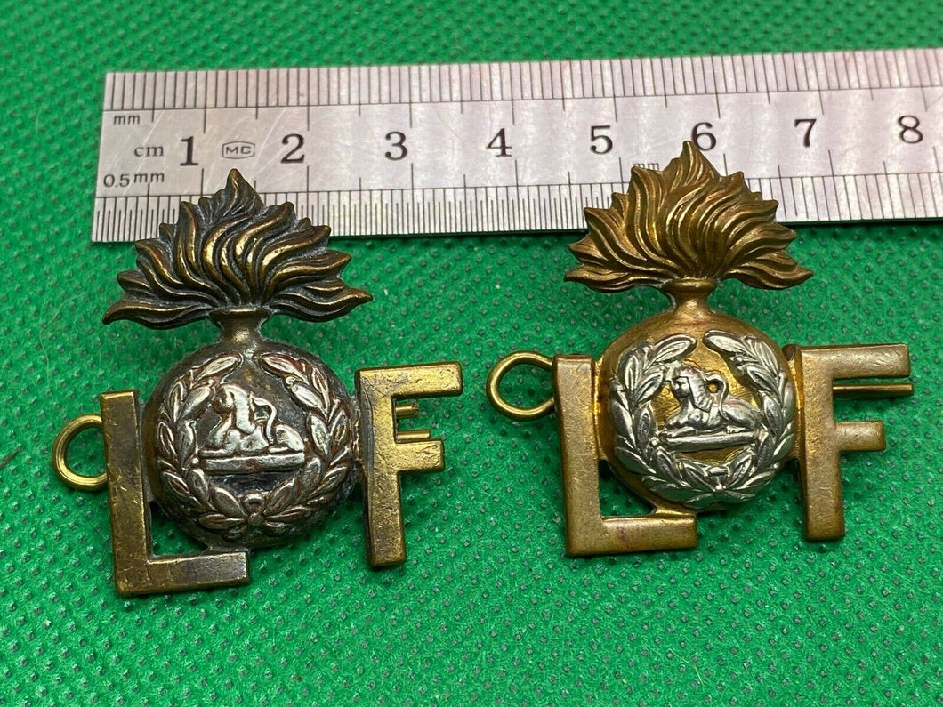 Original British Army LANCASHIRE FUSILIERS REGIMENT 2 x Shoulder Titles ...