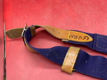 Load image into Gallery viewer, WW2 British Army Hussars Blue Canvas and Leather Belt with Fittings
