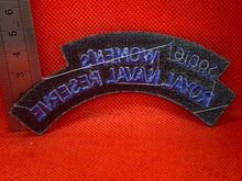Load image into Gallery viewer, Unissued WOMEN&#39;S ROYAL NAVAL RESERVE WRNs Shoulder Title

