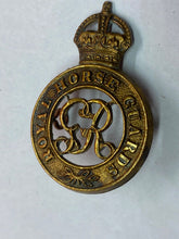 Load image into Gallery viewer, Original British Army - George V - ROYAL Horse Guards Cap Badge
