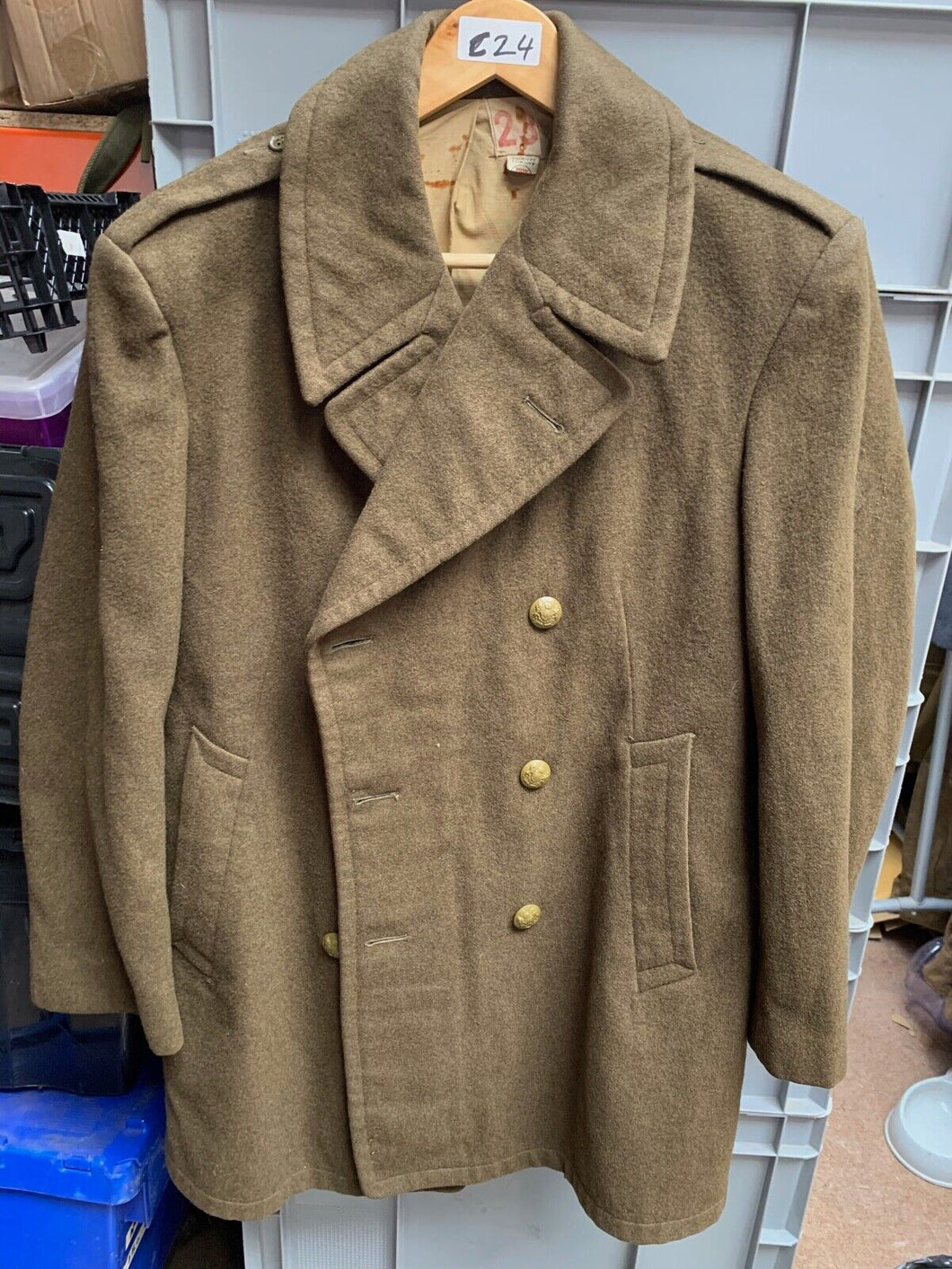 WW2 British Converted French Army Soldiers Greatcoat - Converted to Jeep Coat