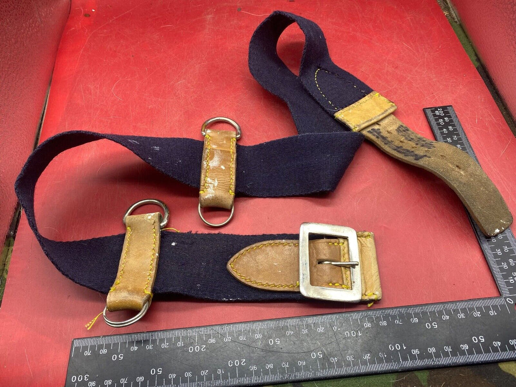 WW2 British Army Hussars Blue Canvas and Leather Belt with Fittings