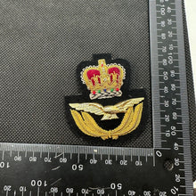 Load image into Gallery viewer, British RAF Queen&#39;s Crown Officer&#39;s Bullion Cap Badge - UK Made
