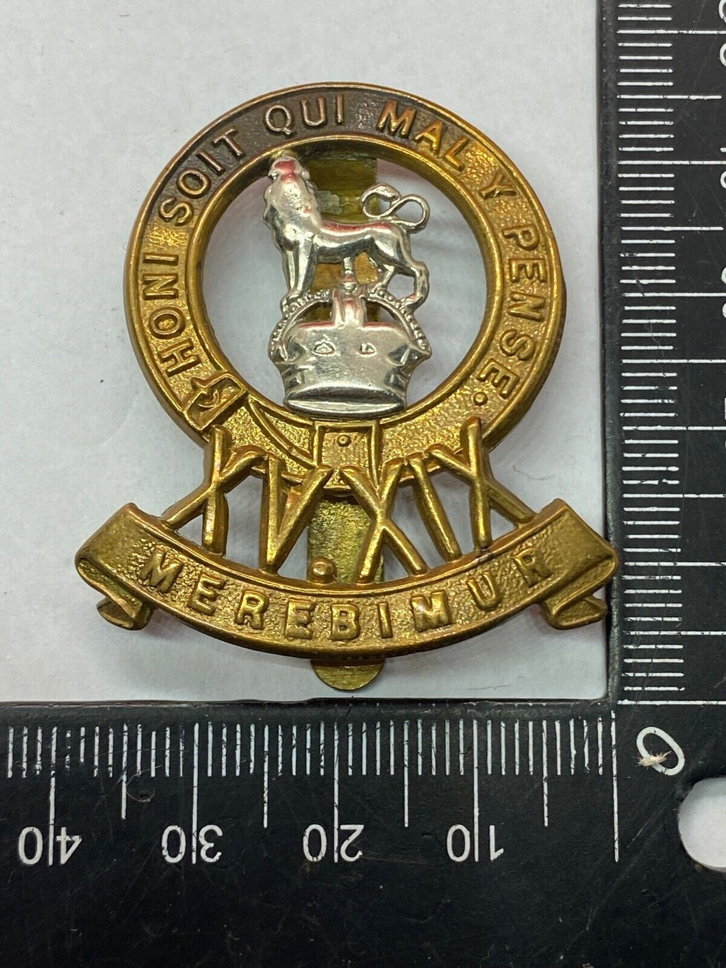 Original WW1 British Army - 15th / 19th Kings Royal Hussars Regiment Cap Badge