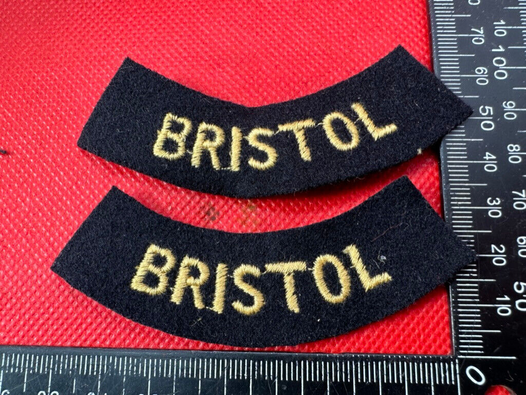 Original WW2 British Home Front Civil Defence Bristol Shoulder Titles