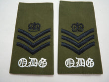 Load image into Gallery viewer, QDG Dragoons OD Green Rank Slides / Epaulette Pair Genuine British Army - NEW
