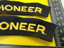 Load image into Gallery viewer, Original WW2 British Home Front Civil Defence Pioneer Shoulder Titles
