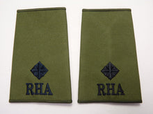 Load image into Gallery viewer, OD Green Rank Slides / Epaulette Pair Genuine British Army - RHA Lance Corporal
