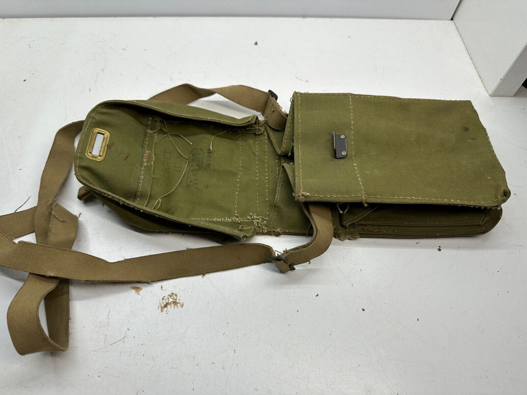 Original WW2 British Army Assault Light Weight Gas Mask Bag 1943 Dated