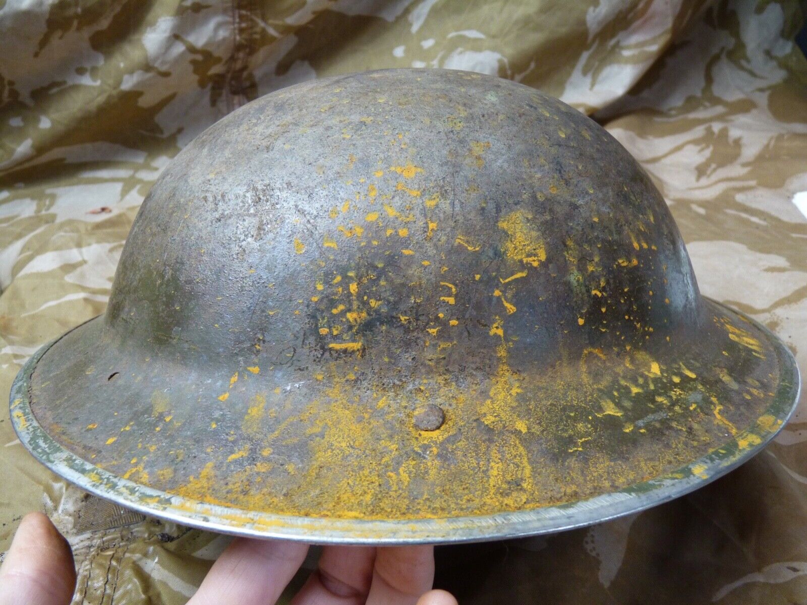 Original WW2 British Style South African Mk2 Army Combat Helmet - The Militaria Shop