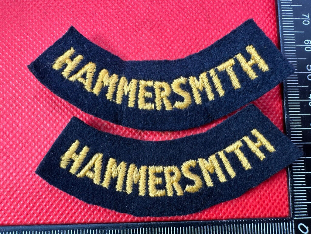 Original WW2 British Home Front Civil Defence Hammersmith Shoulder Titles