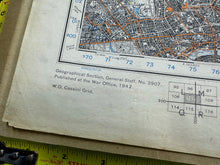 Load image into Gallery viewer, Original WW2 British Army OS Map of England - War Office - N.E London &amp; Epping
