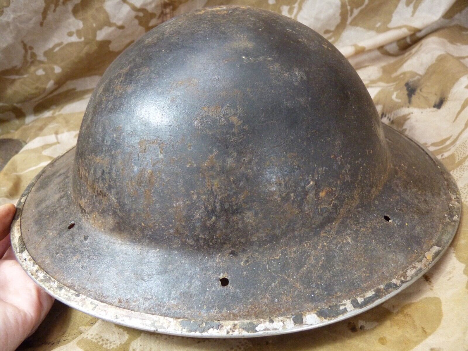 Original WW2 British Style South African Mk2 Army Combat Helmet - The Militaria Shop