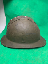 Charger l&#39;image dans la galerie, Original WW2 French Army M1926 Adrian Helmet - Divisional Markings - Complete
