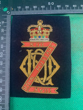 Load image into Gallery viewer, British Army Bullion Embroidered Blazer Badge -13th 18th The Kings Royal Hussars
