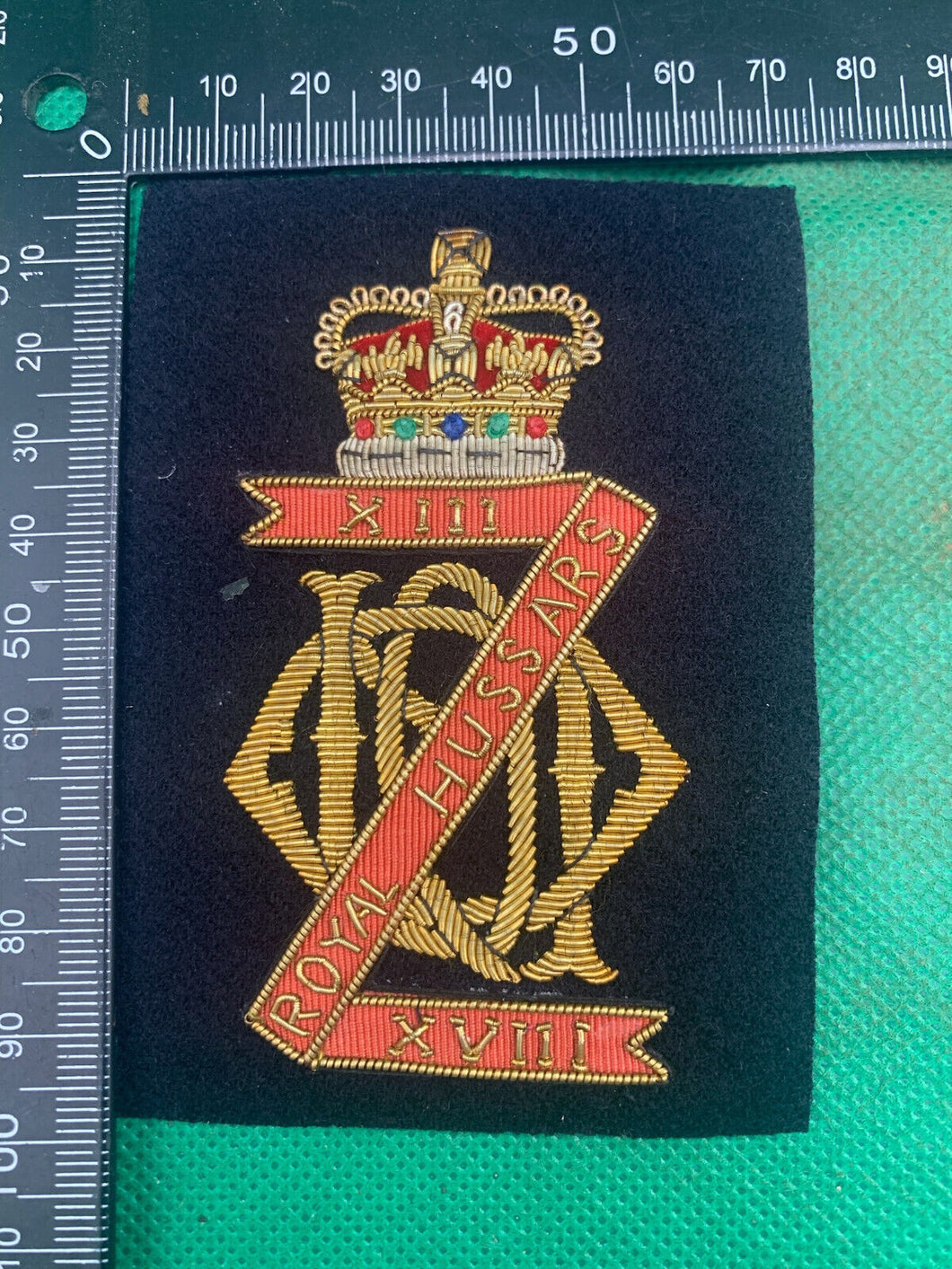 British Army Bullion Embroidered Blazer Badge -13th 18th The Kings Royal Hussars