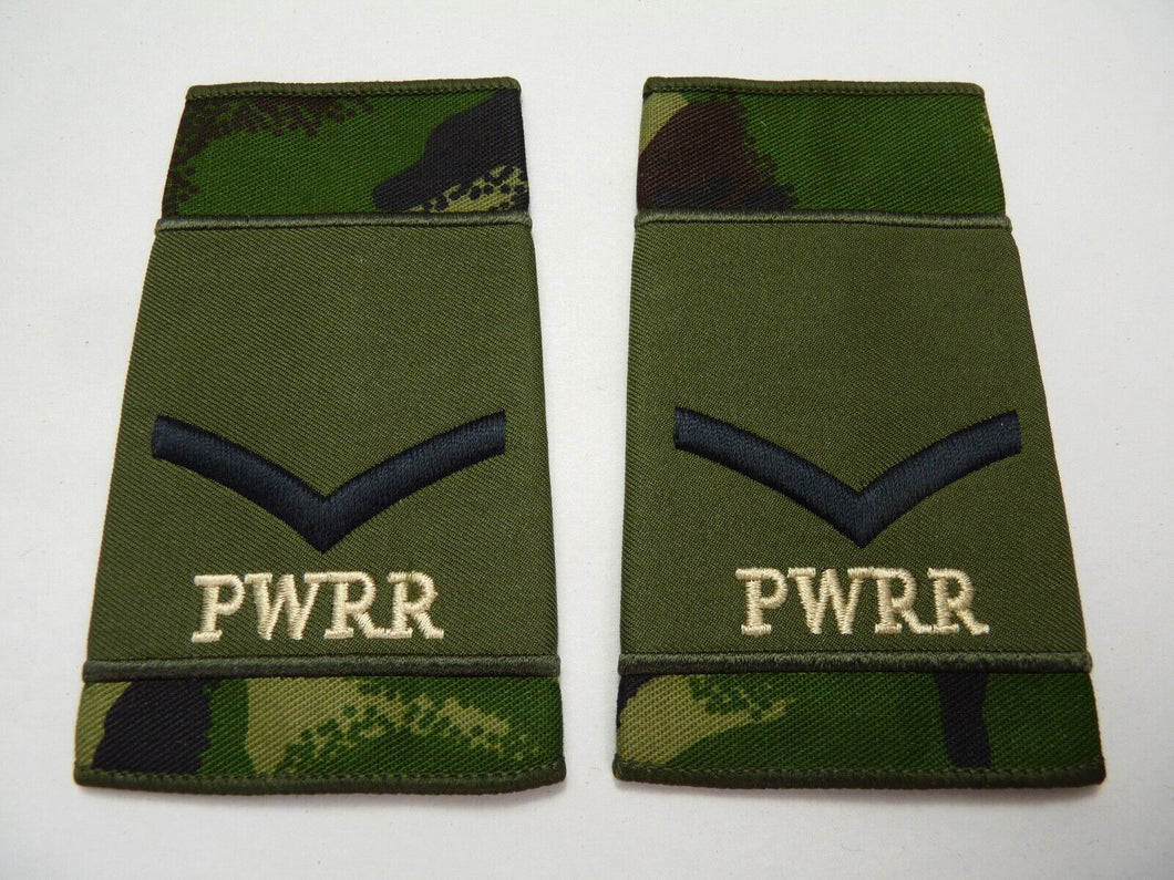 PWRR Price of Wales Rank Slides / Epaulette Pair Genuine British Army - NEW