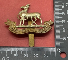 Load image into Gallery viewer, British Army WW1 / WW2 Royal Warwickshire Regiment Cap Badge with Rear Slider.
