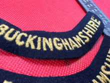 Load image into Gallery viewer, Original WW2 British Home Front Civil Defence Buckinghamshire Shoulder Titles
