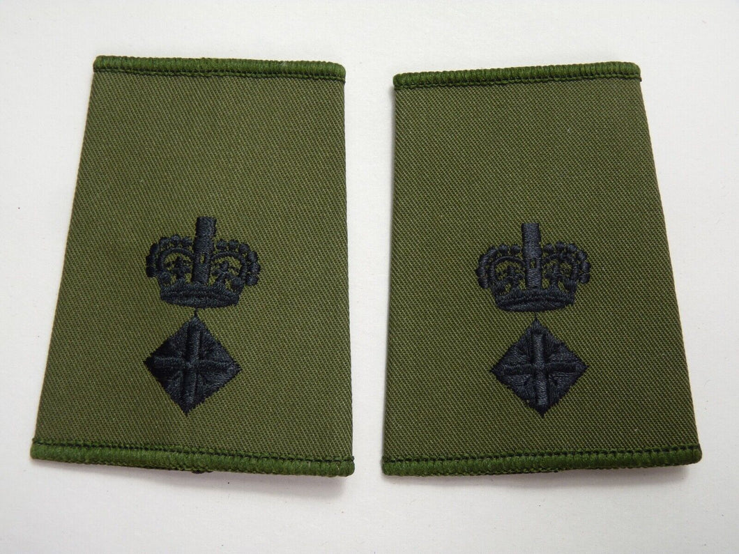 OD Green Rank Slides / Epaulette Pair Genuine British Army - NEW