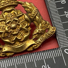 Load image into Gallery viewer, WW1 British Army Rare Sand Cast Derbyshire Yeomanry Cap Badge with Two Rear Lugs
