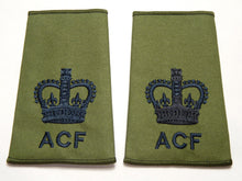 Lade das Bild in den Galerie-Viewer, OD Green Rank Slides / Epaulette Pair Genuine British Army - ACF Warrant Officer
