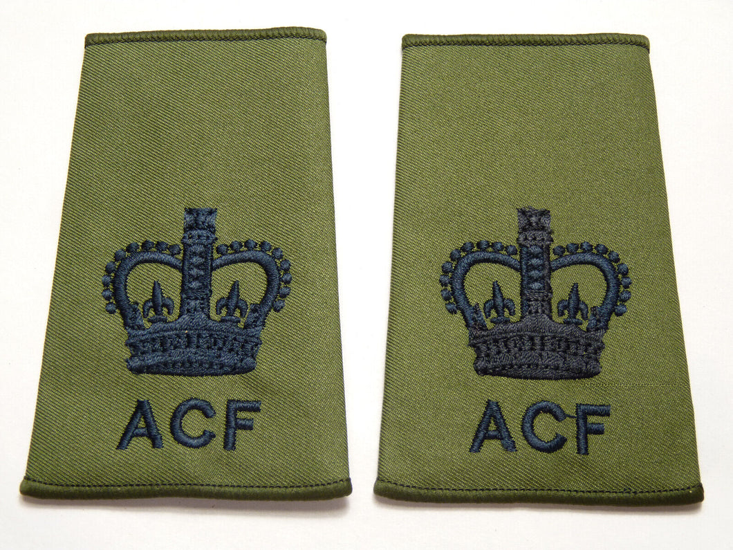OD Green Rank Slides / Epaulette Pair Genuine British Army - ACF Warrant Officer