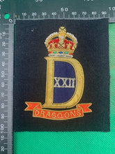 Load image into Gallery viewer, British Army Bullion Embroidered Blazer Badge - 22nd Dragoons
