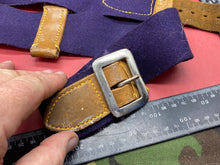 Load image into Gallery viewer, WW2 British Army Hussars Blue Canvas and Leather Belt with Fittings
