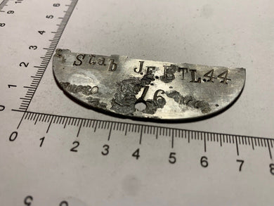 Original WW2 German Army Dog Tag - Marked - Stab. J. E. Btl. 44 - The Militaria Shop