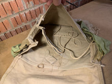 Load image into Gallery viewer, Original WW2 British Army Indian Made Soldiers Gas Mask Bag &amp; Strap - 1943 Dated
