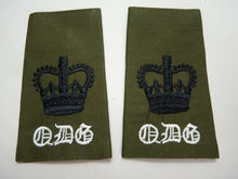 Charger l&#39;image dans la galerie, QDG Dragoons OD Green Rank Slides / Epaulette Pair Genuine British Army - NEW
